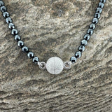 Hematite and Tahitian Pearl Necklace