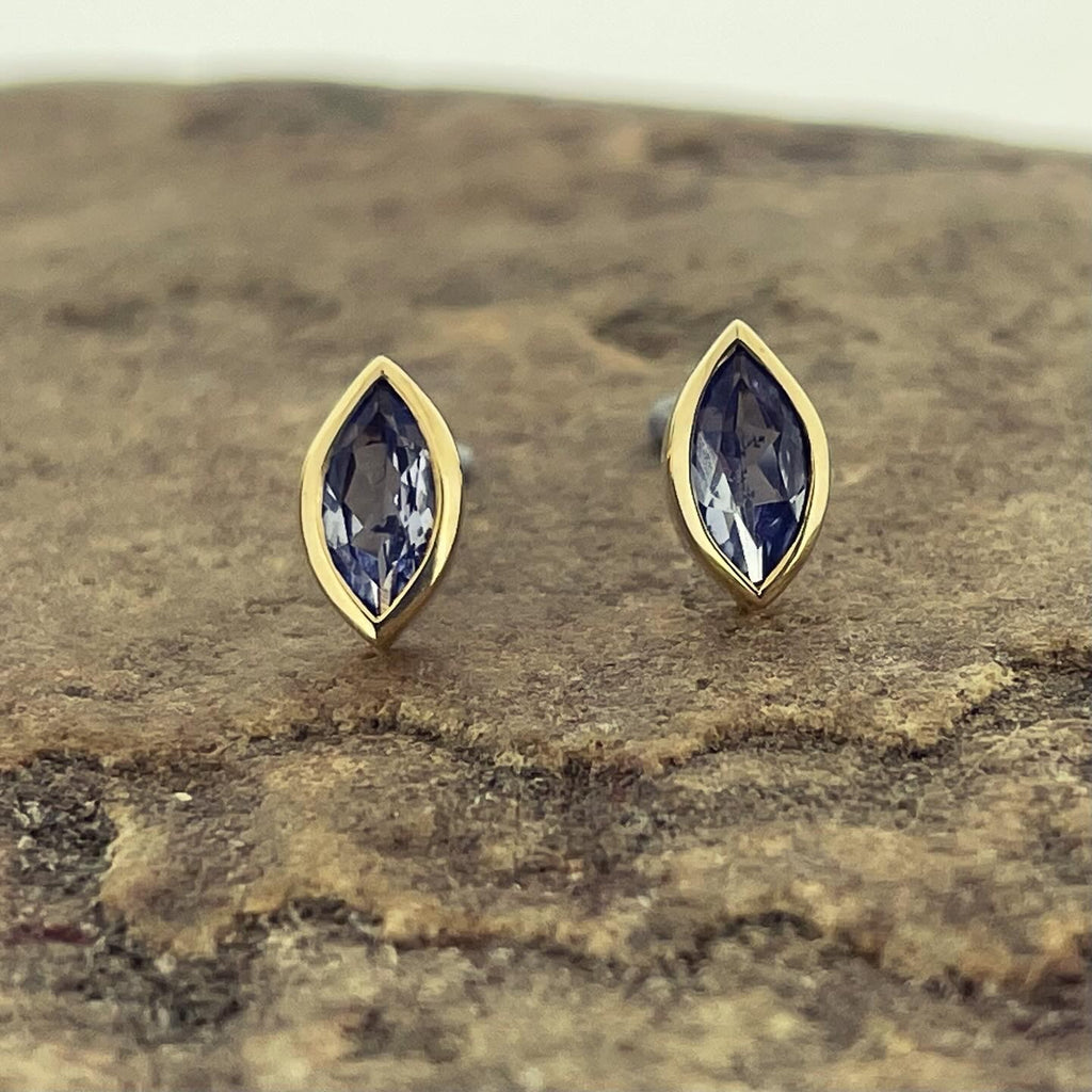 Tanzanite Marquise Studs