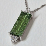Green Tourmaline and Diamond Pendant