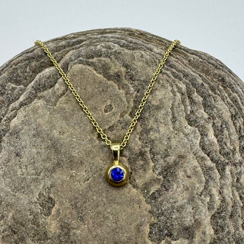 Gold Sapphire Pendant