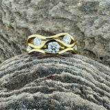 Yellow Gold Multi Diamond Wave Ring