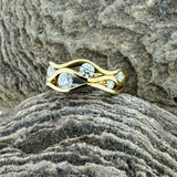 Yellow Gold Multi Diamond Wave Ring