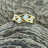 Yellow Gold Multi Diamond Wave Ring