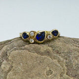 Gold Sapphire and Diamond Ring