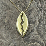 Gold Marquise Fissure Pendant