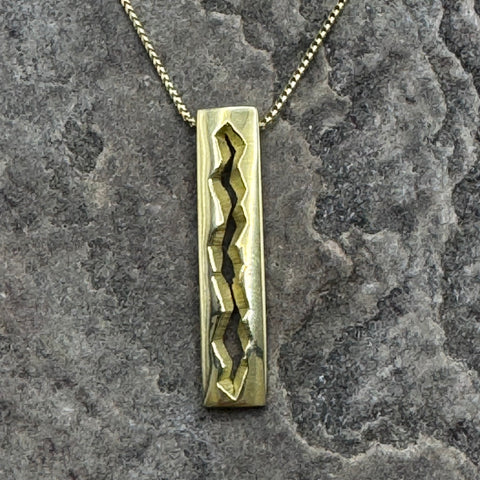 Gold Rectangular Fissure Pendant