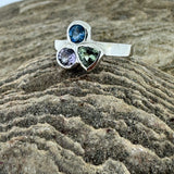 Aquamarine and Sapphire Trio Ring