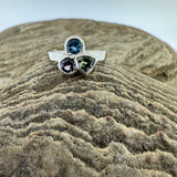 Aquamarine and Sapphire Trio Ring