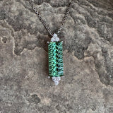 Green Tourmaline and Diamond Pendant