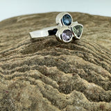 Aquamarine and Sapphire Trio Ring
