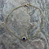 9ct Yellow Gold Single Sapphire Bracelet