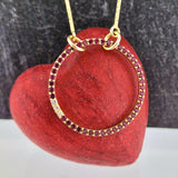 Ruby and Diamond Circle Necklace