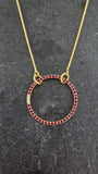 Ruby and Diamond Circle Necklace